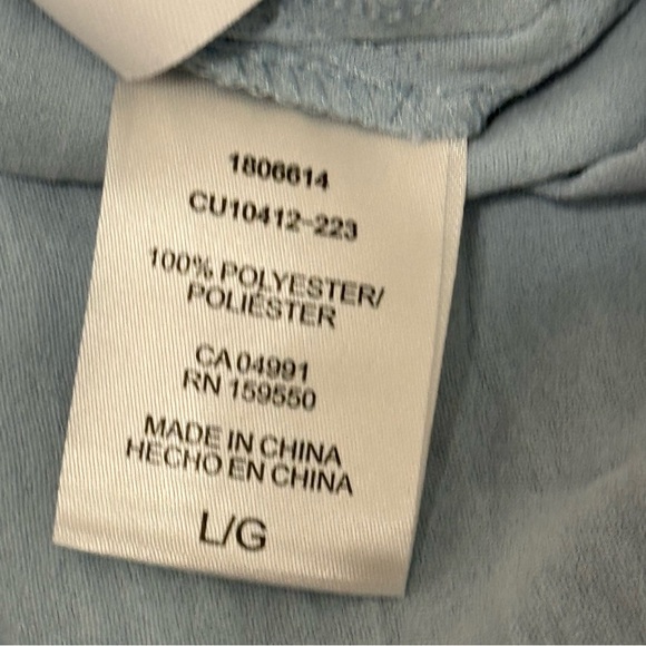 Hilary Radley Blue Utility Button Front Blouse Long Sleeve L - Picture 9 of 9